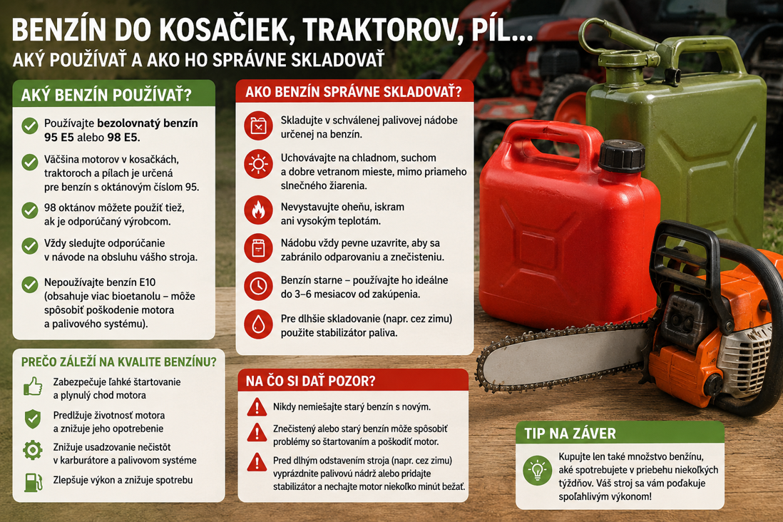 benzín do kosačky