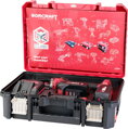 Set Worcraft XCUBE003 ShareSYS Toolbox, uhlová brúska CAG-S20LiBS 125 mm, 2x 4.0 Ah akumulátor, 1x nabíjačka